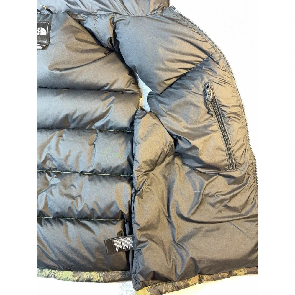 The North Face Nuptse 700 Down Vest Mens L Green Camo Puffer NF00C760